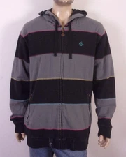 EUC Lifted Research Group LRG Full Zip Striped Hoodie Sweatshirt 3XL