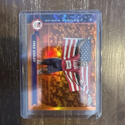 Fred Kerley 2024 Topps Chrome Olympics Orange Refractor /25