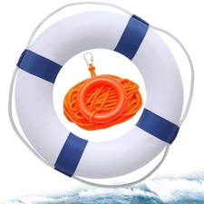 Child Pool Life Ring Buoy Preserver with Lifesaving 19.68", Blue