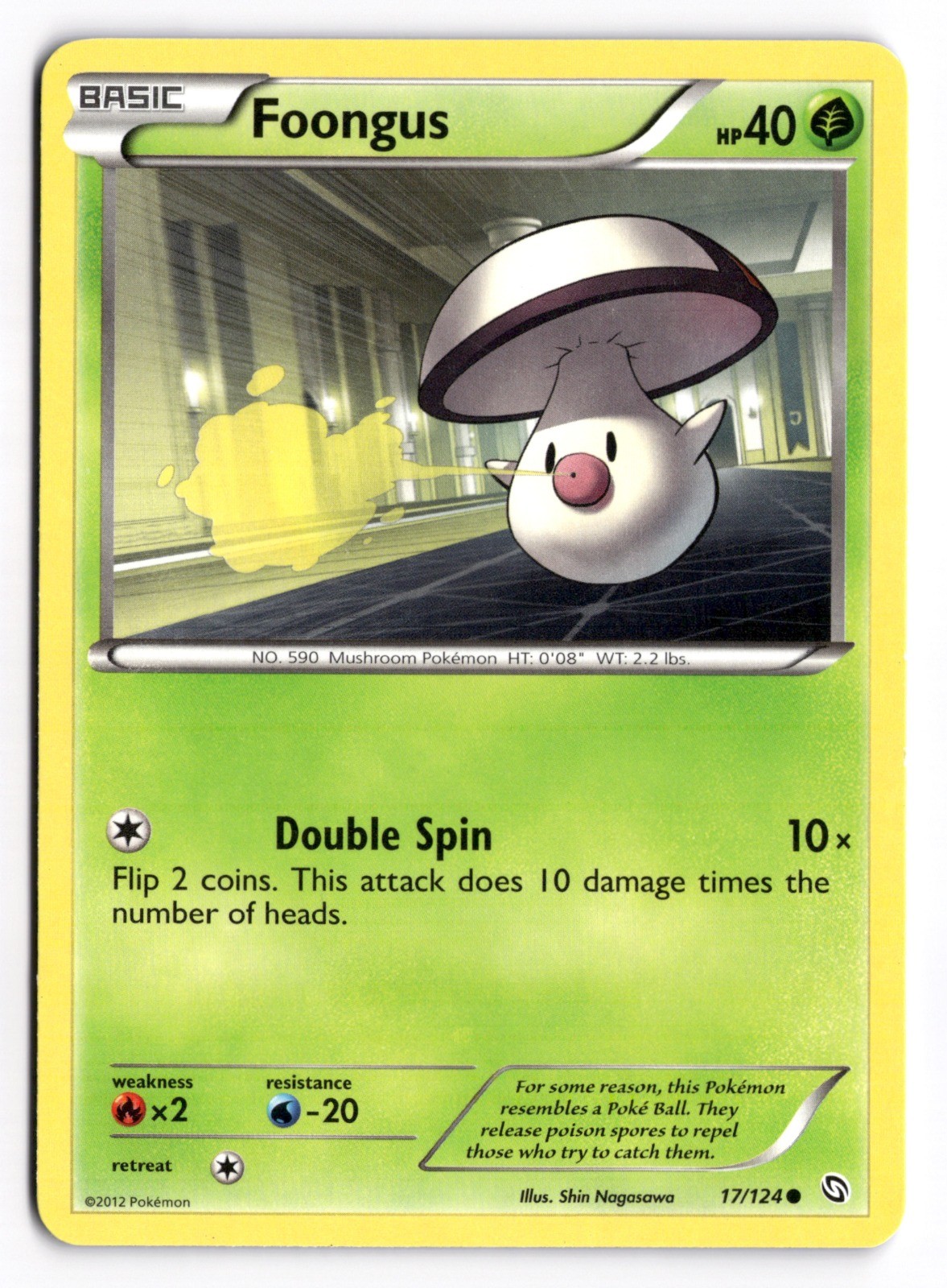 Pokemon TCG Foongus 17/124 Dragons Exalted Common LP
