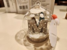 Anthropologie 2022 Arctic Monogram M Ornament Home For The Holidays