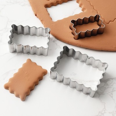 3 Pieces Mini Cookie Cutter Set Stainless Steel Sugar Cookie Mold Baking Tools