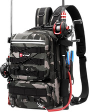 Fishing Backpack with Rod Holder Tackle Stora...
