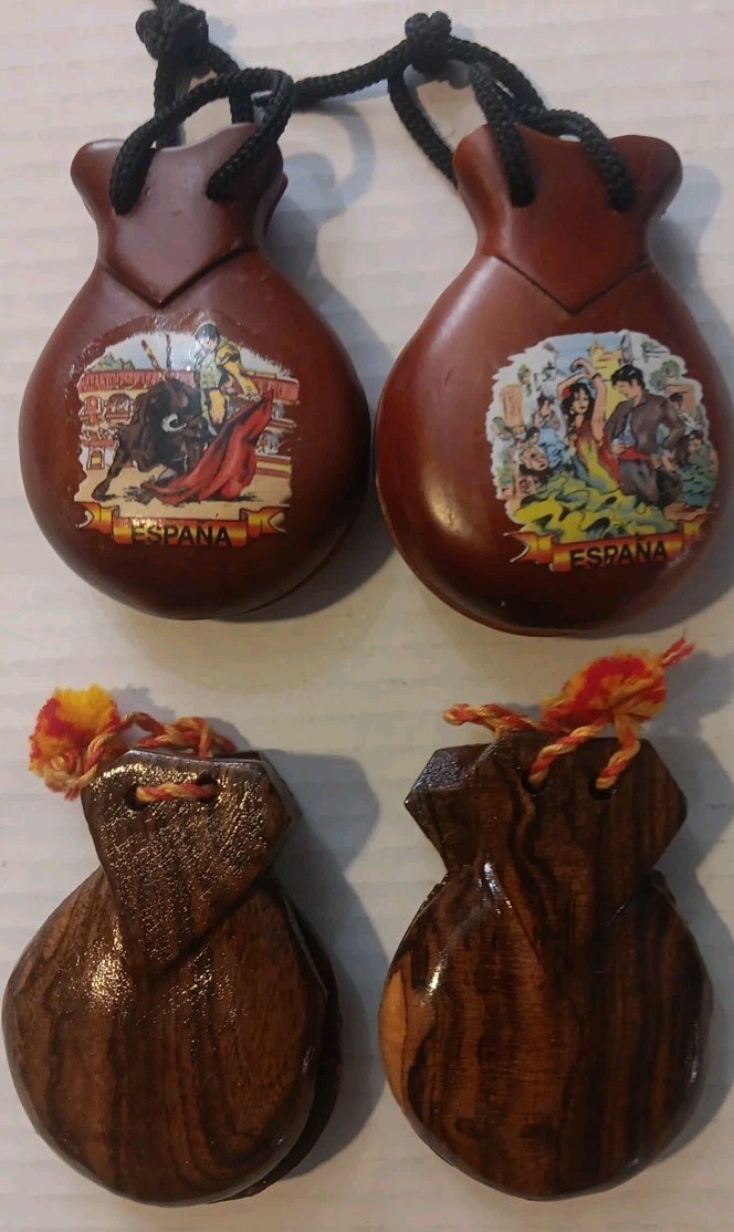 2 Sets Of Wooden Castanets