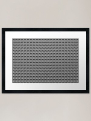 Baustein Ziegel Textur - grau gerahmtes Wandbild Poster Leinwanddruck Bild