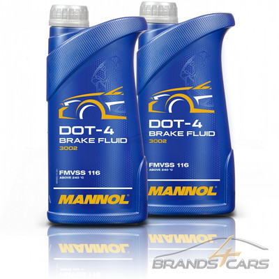 MANNOL 2x 1 L LITER BRAKE FLUID DOT-4 BREMSFLÜSSIGKEIT DOT 4 50336436