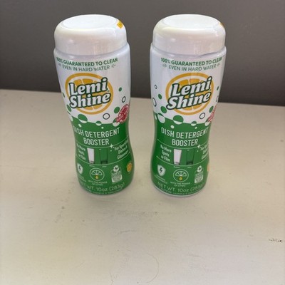 Lemi Shine Dish Detergent Booster 2 Pack 10 oz Hard Water Cleaning Citrus Power