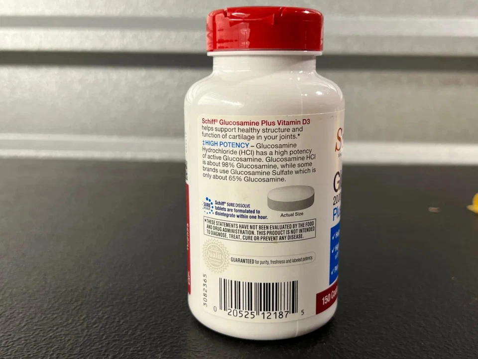 Schiff Glucosamina 2000 mg Plus Vitamina D3 150 Comprimidos Recubiertos Cuidado Articular Apoyo Foto 3 de 4