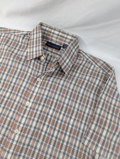 Vintage 1980  s Arrow Plaid Shirt Mens L Button Down Short Sleeve Rockabilly