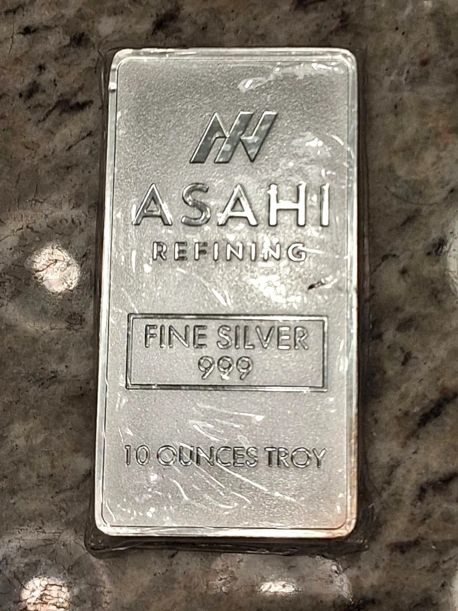 ASAHI 10トロイオンス シルバー バー 純銀999 Asahi 10 Ounce Silver Bar (Minted), .999 Pure