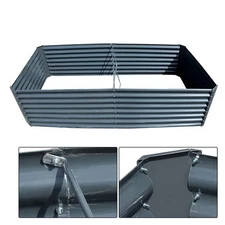 8x4x2 FT Large Metal Galvanized Raised Garden Bed Planter Box Galvanized Steel