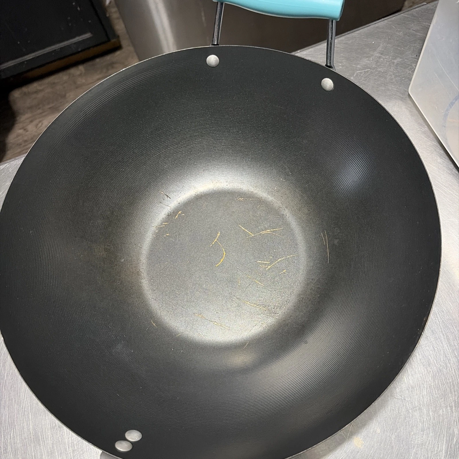 Cookware 12.5" Carbon Steel Wok Skillet Pan Professional Grade