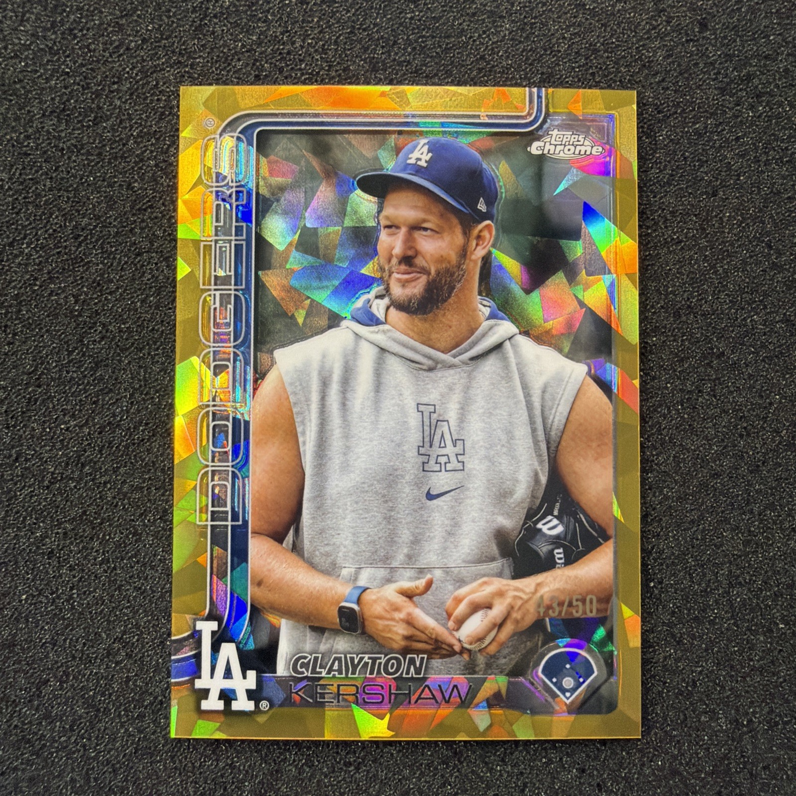 2025 Topps Chrome Sapphire Clayton Kershaw Image Variation Gold /50 Dodgers 🔥