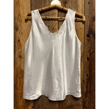 Satin Cami Womens Large White Lace Y2K Coquette Fairycore Cottagecore Bridal