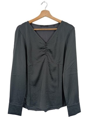 ZERO Glanzbluse Damen Bluse Gr. DE 38 hellgrau Casual-Look