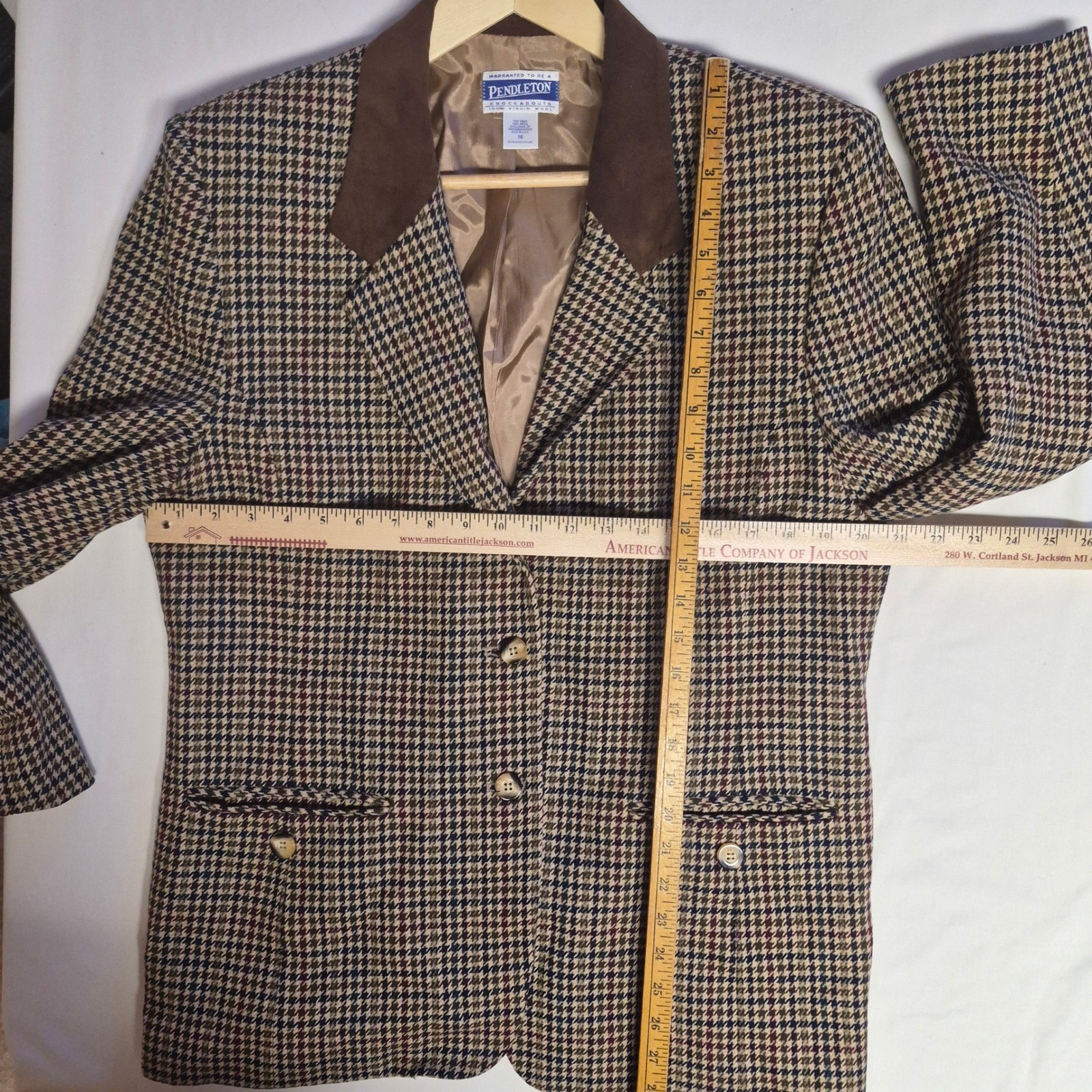 Pendleton Knockabouts Womens 16 Wool Houndstooth … - image 1