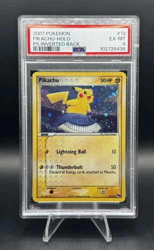 2007 Pokémon Pikachu Pop Series 5 12/17 Inverted Back Error - PSA 6