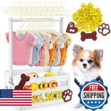 Teenyyou 20x13x9" Wooden Pet Closet Wardrobe w/Hanging Rods  Alphabet