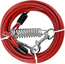 UEETEK Dog Tie Out Cable for Dogs, 20ft Pet Heavy Tie-Out Cable with Swivel Clip