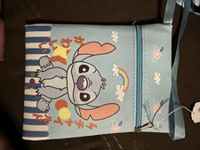 Stitch Cartoon Striped Crossbody Bag Zip Clos...