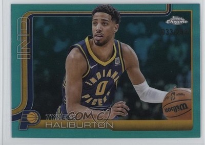 2025-26 Topps Chrome Teal Refractor 33/299 Tyrese Haliburton #3 0e23