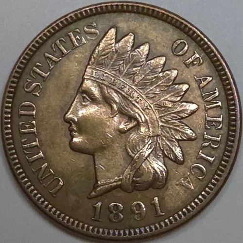 1891 Indian Head Penny - Uncirculated/Old Cleaning (Lot#2)