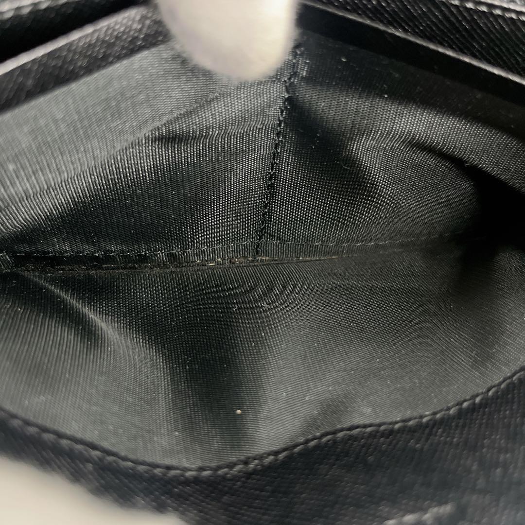 Prada Black Triangular Logo Round Zip Long Wallet… - image 12