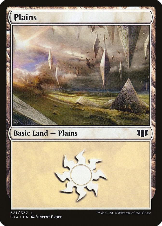 Plains (321) 321 Land Commander 2014 Magic: The Gathering Lightly Played