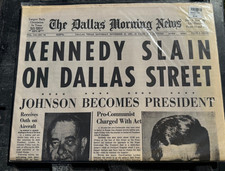 Sat. Nov. 23, 1963 Dallas Morning News President John F. Kennedy Slain REPRINT