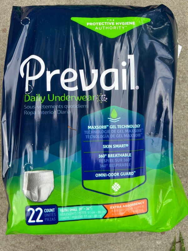 Prevail PV-511 Small Disposable Underwear, 22 Count - 1 Pk (30pkts available).  