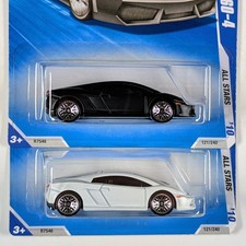 Hot Wheels / Lamborghini Gallardo LP 560-4 / Set of 2 / Black & White / 2010