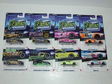 Hot Wheels Neon Speeders Complete Set Of 8 Lancer Corolla Camaro Bmw Datsun