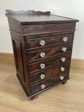 Original Victorian Painted Pine 5 Drawer Desk/ Bank of Drawers
