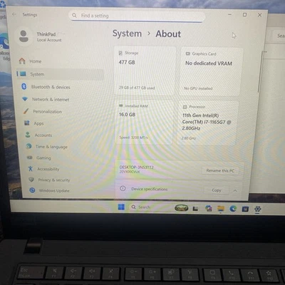 Lenovo ThinkPad P14s G2 · i7-1165G7 · 16GB · 512GB