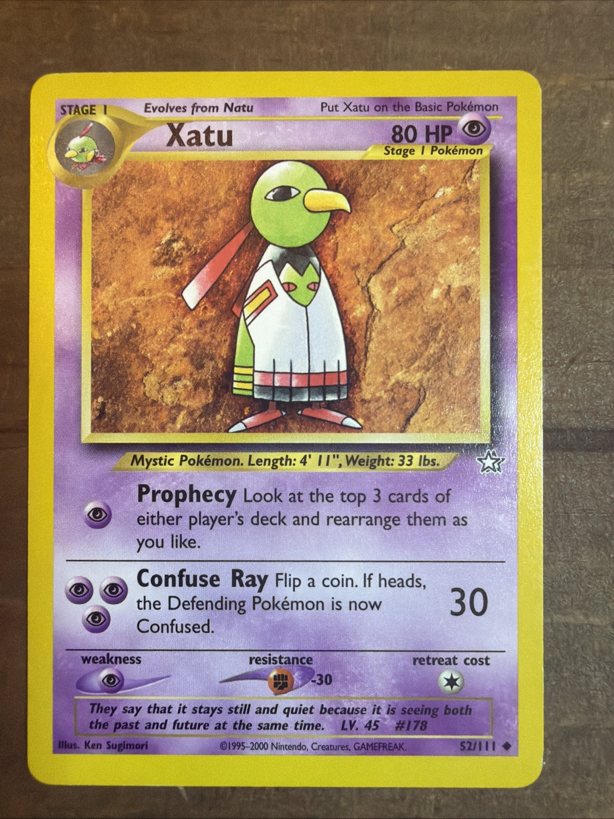 Xatu 52/111 Uncommon Neo Genesis Pokemon Unlimited Lightly Played