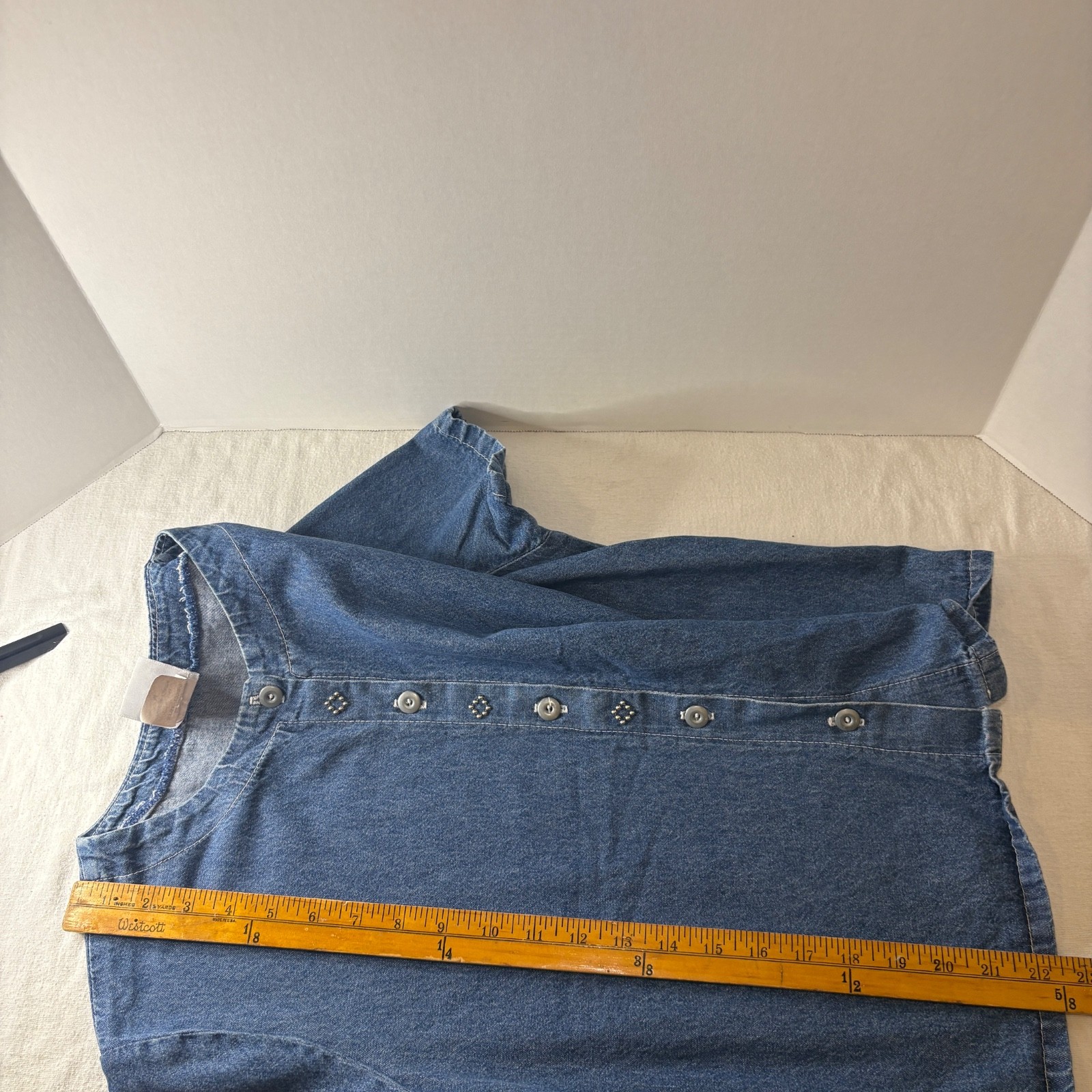Vtg BTB Better Than Basic Button Front Denim Top … - image 7