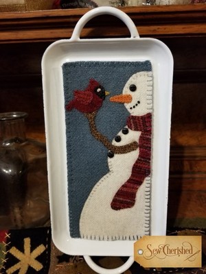Sew Cherished BEST FRIENDS Wool Appliqué Mini Mat Kit 3-1/4 x7-1/4 