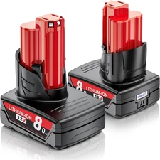 2-Pack 8000mAh 12V Battery Replacement for Milwaukee M12 Battery 48-11-2401 48-1