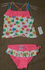 NEW BABY GIRLS TWO PIECE SWIMSUIT SIZE 18 MONTHS SWIMWEAR