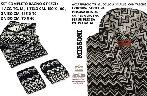 Missoni Frotteeset Bad komplett 6-teilig mit Bademantel Gr. M - Bild 13 von 14