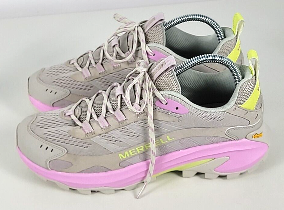 Merrell Womens MOAB SPEED 2 Trail Running Hiking Shoes Gray Pink Size 9.5-image