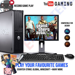 WINDOWS 10 GAMING COMPUTER PC INTEL CORE 2 QUAD 8GB RAM 