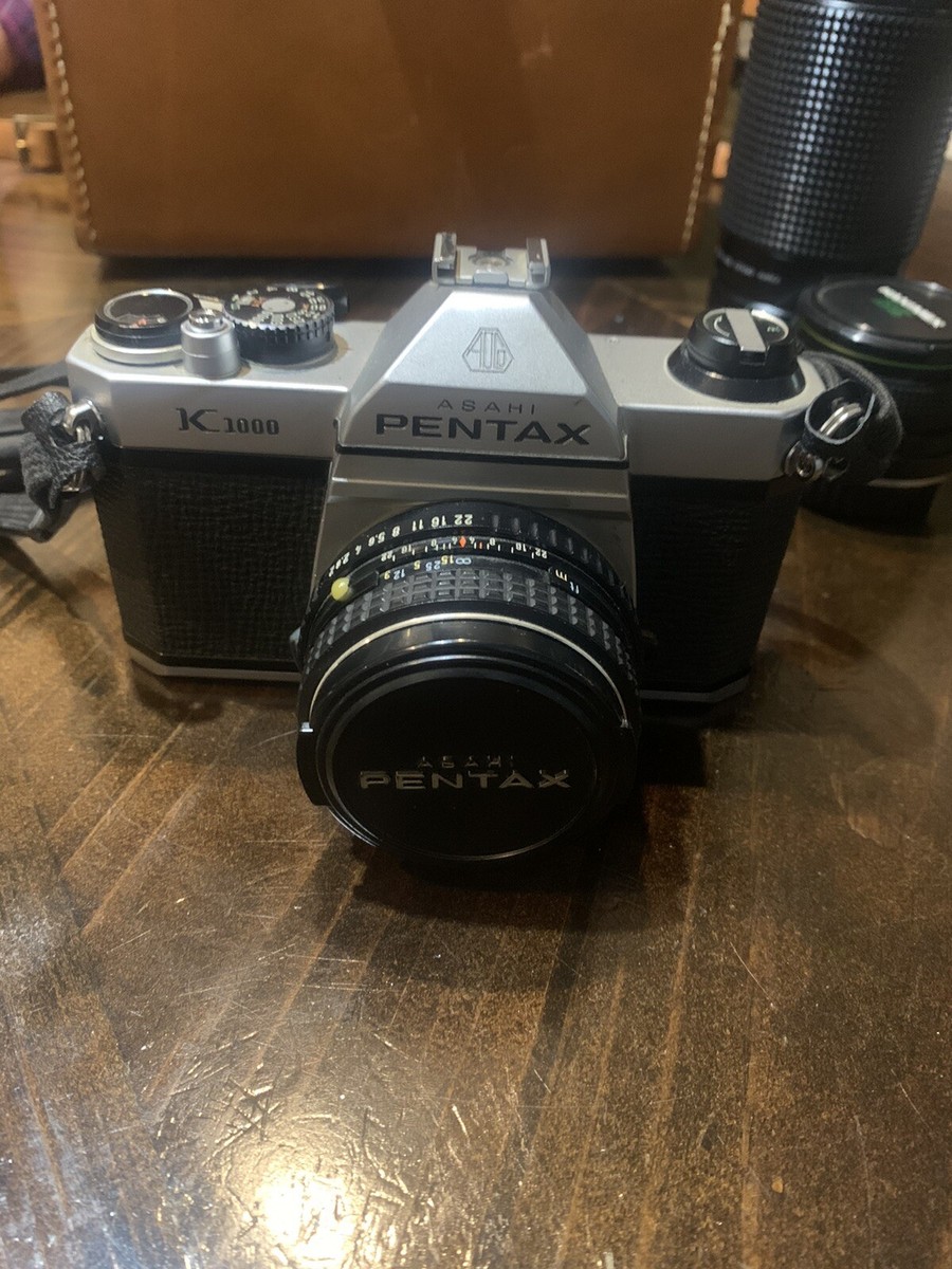 Asahi Pentax k1000 camera with accessories and extra lens w
