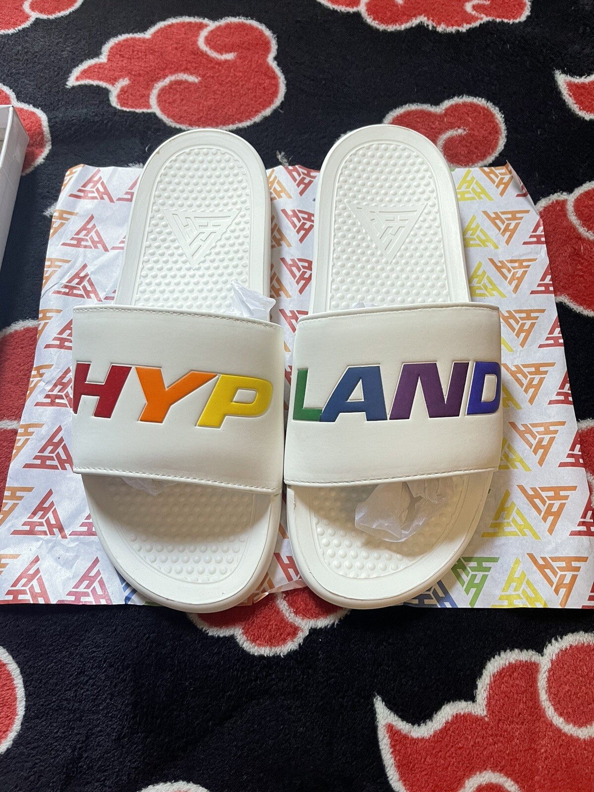 Hypland White Rainbow Deadstock Slides Limited Edition-image