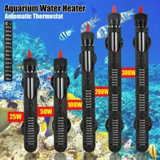 US Aquarium Water Heater 100W-200-300W Submersible Fish Tank Thermostat Heating