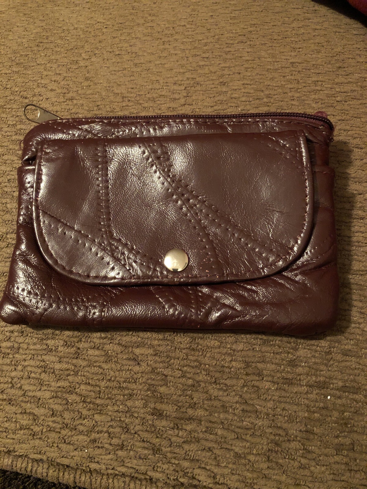 Brown English Leather Women's Wallet with Polyester Lining-image
