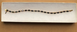 Authentic vintage gold plated ss sapphire and diamonds tennis bracelet 7.5" weighs 15.6 g
