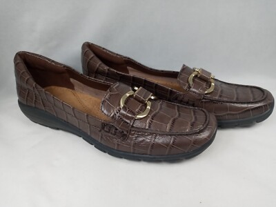 Easy Spirit Avienta Women's Brown Slip On Moka Crocodile Size M Great  Preowned
