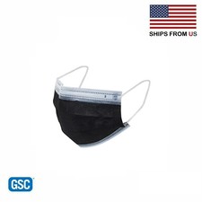 50 Pcs Black 3-Ply Face Mask Disposable Non Medical Surgical Earloop Mouth Cover