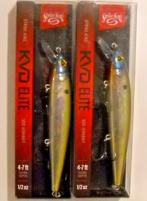 Lot of 2 STRIKE KING KVD ELITE 300 JERKBAIT in TN SHAD 2.0 color